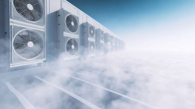Air-handling units above the cloud line